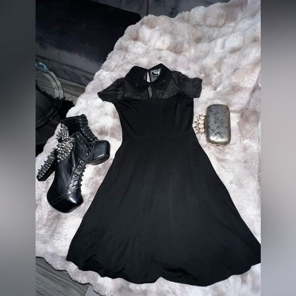 Killstar Goth Collar Sheer Dress, Size XSmall - Picture 9 of 16